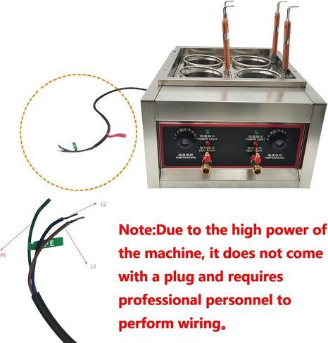220V 4000W 4 Holes Noodles Cooker Machine Table Top 4 Baskets Commercial Electric Noodles Cooker Pasta Cooking Tool NO Plug in Kuwait