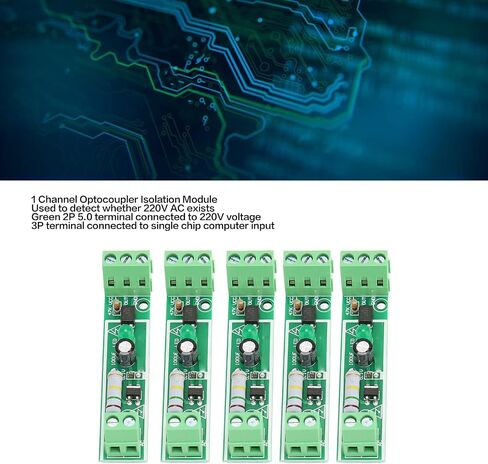 5PCS 1 Channel Optocoupler Isolation Modules 220V AC Detection Board for PLC, Optocoupler Isolation Board, TTLOutput, Heayzokiz8nweo47bg in Kuwait