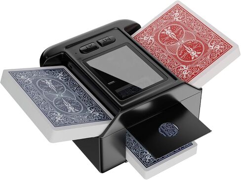 Automatic Card Shuffler with 1-2 Decks with Dual Auto/Manual Modes, USB C Rechargeable, Quiet Operation & Portable Card Shuffler for Poker, Blackjack, UNO Cards, Casino Game in Kuwait