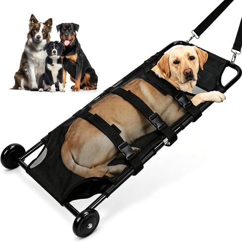260 lbs Portable Foldable Pet Dog Stretcher, 46×22 in Animal Transport Trolley Designed for Enhanced Pet Comfort and Dignity in Kuwait