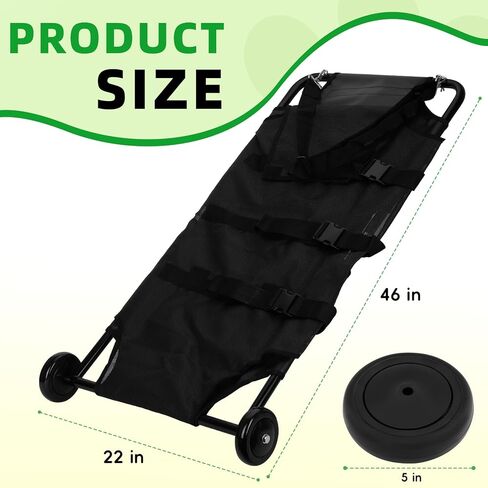 260 lbs Portable Foldable Pet Dog Stretcher, 46×22 in Animal Transport Trolley Designed for Enhanced Pet Comfort and Dignity in Kuwait