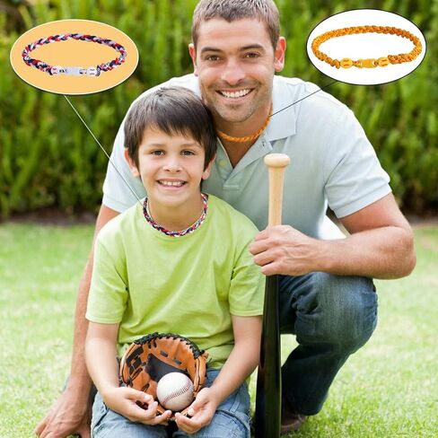 12 Pieces Baseball Necklaces for Boys,Three Braided Rope Tornado Sports Titanium Necklaces,Baseball Accessories Drip Baseball Party Favors in Kuwait