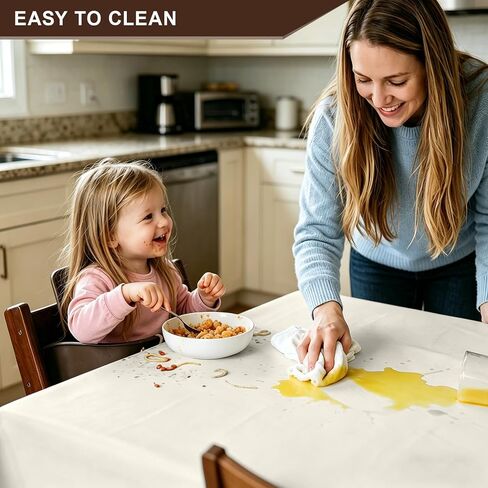 Non Slip Table Protector Pad with Flannel Backing, Waterproof Heavy-Duty Vinyl Table Padding Under Tablecloth, Superior Protection from Spills, Scratches & Heat, Ivory, 54 x 90 Inch, Rectangular in Kuwait