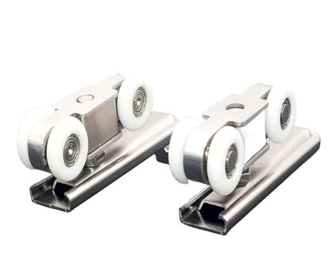 Stainless Steel Silent Bearing Track Wheel Indoor Sliding Folding Door Accessories Hotel Window Hanging Pulley(4 Wheels) in Kuwait