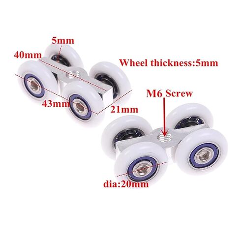 1Pair Sliding Door Rollers 4 Wheels Hanging Home Door Accessories Hardware in Kuwait