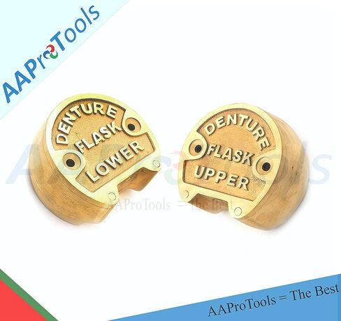 Set of Dental Bronze Denture Flask Upper & Lower with Brass Flask Press Compress Lab Laboratory Supply in Kuwait