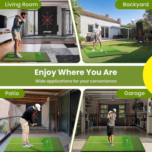5x4ft & 6x4ft Extra Large Golf Hitting Mat, 26mm Thick Tri-Turf Golf Practice Mat for Indoor Outdoor Training, 3-in-1 Professional Golf Turf for Driving, Chipping & Swinging, Gifts for Him Men Women in Kuwait