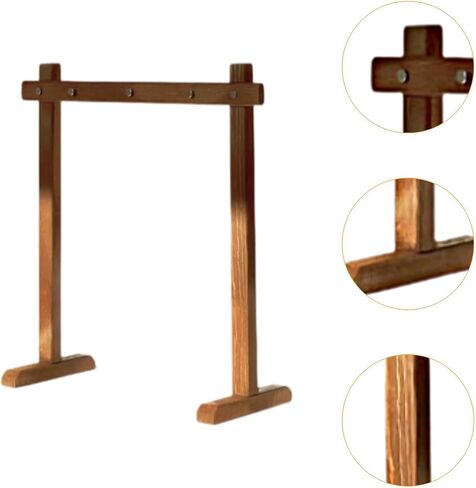 Wind Chime Stand Wooden Display Decorative Frame Multipurpose Gong Holder with Stable Base Suitable for Bedroom Tea Room Dinner Table Desk Entry Way C, S in Kuwait