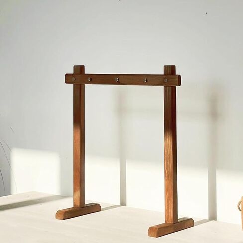 Wind Chime Stand Wooden Display Decorative Frame Multipurpose Gong Holder with Stable Base Suitable for Bedroom Tea Room Dinner Table Desk Entry Way C, S in Kuwait
