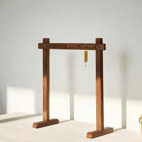 Wind Chime Stand Wooden Display Decorative Frame Multipurpose Gong Holder with Stable Base Suitable for Bedroom Tea Room Dinner Table Desk Entry Way C, S in Kuwait