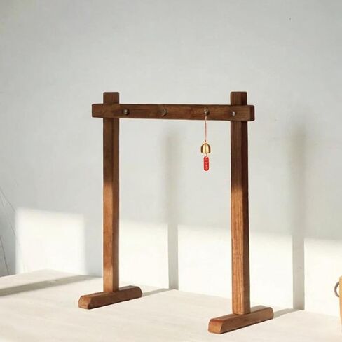 Wind Chime Stand Wooden Display Decorative Frame Multipurpose Gong Holder with Stable Base Suitable for Bedroom Tea Room Dinner Table Desk Entry Way C, S in Kuwait