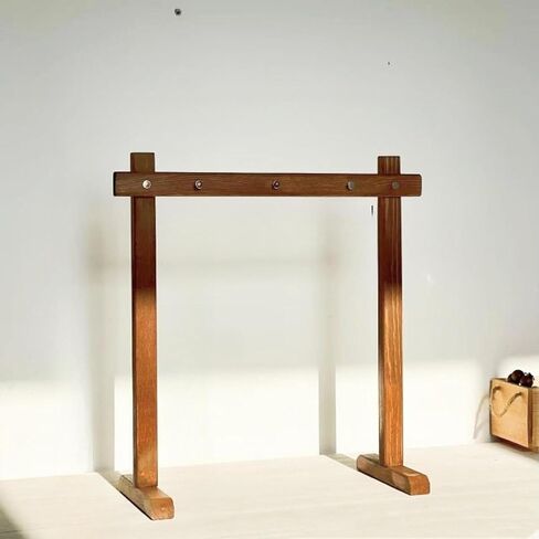 Wind Chime Stand Wooden Display Decorative Frame Multipurpose Gong Holder with Stable Base Suitable for Bedroom Tea Room Dinner Table Desk Entry Way C, S in Kuwait