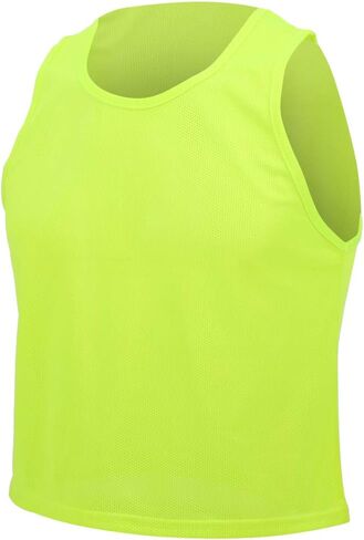 JTLB 12PCS Children Football Training Vest, Breathable Nylon Mesh, Fluorescent Green, with Quick Dry Fabric for Sports Players, Suitable for Kids Soccer Basketball Volleyball in Kuwait