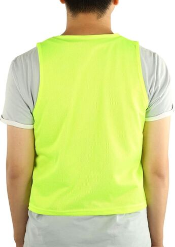 JTLB 12PCS Children Football Training Vest, Breathable Nylon Mesh, Fluorescent Green, with Quick Dry Fabric for Sports Players, Suitable for Kids Soccer Basketball Volleyball in Kuwait