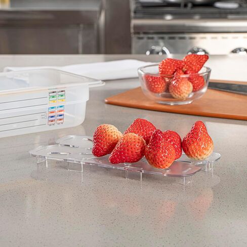 Restaurantware Plastic Drain Tray 1 Pack 8 x 4 Inches Polycarbonate Drain Tray, Clear Food Pan Insert Crack-Resistant Dishwasher-Friendly for Vegetable Draining, Thawing Meats in Kuwait