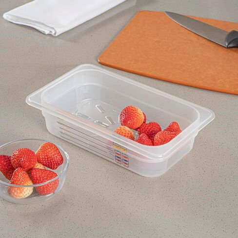 Restaurantware Plastic Drain Tray 1 Pack 8 x 4 Inches Polycarbonate Drain Tray, Clear Food Pan Insert Crack-Resistant Dishwasher-Friendly for Vegetable Draining, Thawing Meats in Kuwait
