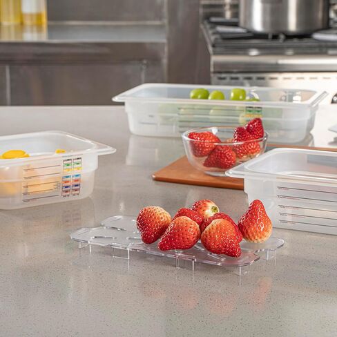 Restaurantware Plastic Drain Tray 1 Pack 8 x 4 Inches Polycarbonate Drain Tray, Clear Food Pan Insert Crack-Resistant Dishwasher-Friendly for Vegetable Draining, Thawing Meats in Kuwait
