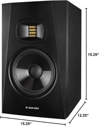 جهاز مراقبة Adam Audio Professional T-Series T7V مقاس 7 بوصات 70 وات ثنائي الاتجاه نشط، زوج، حزمة مع كابل صوت TRS ذكر 2X 10 متوازن 1/4 بوصة إلى 3 سنون XLR ذكر ووسادة عزل 2X in Kuwait