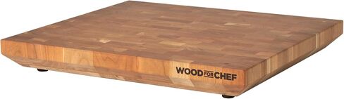 لوح تقطيع حبوب نهاية القيقب الكبير من WoodForChef Heritage - لوح كتلة الجزار الثقيل مع أقدام وزجاجة زيت معدني - سطح خشبي آمن للطعام للمطبخ والطهاة المحترفين - 18 × 16 × 2 بوصة in Kuwait