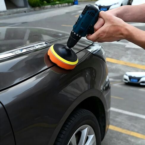 Buffing Pads for Drill, Car Polishing Kit, 3 Inch Soft Wool Pad, Waxing & Polishing Buffing Disc, Scratch Removal Tool, Cordless Electric Drill Accessory, for Headlights, Body Foam Wax in Kuwait