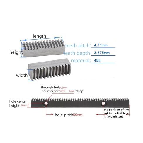 1pcs 1.5Mod 15 * 15mm Length 1500mm Steel Precision Transmission Spur Rack Gear Rack in Kuwait