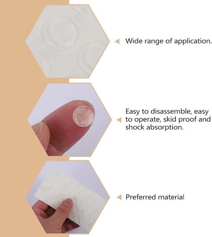 100pcs Silicone Door Bumpers Adhesive Furniture Buffer Pads Sound Dampening Protective Buffer for Cabinets and Furniture, Round Shape, for Noise Reduction and Safety in Kuwait
