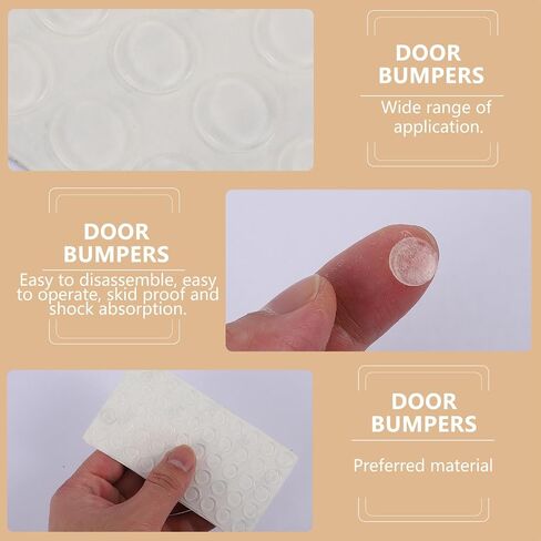 100pcs Silicone Door Bumpers Adhesive Furniture Buffer Pads Sound Dampening Protective Buffer for Cabinets and Furniture, Round Shape, for Noise Reduction and Safety in Kuwait