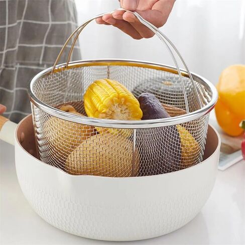 Frying basket Stainless Steel Multifunctional Fry Basket French Fries Kitchen Supplies Vegetable Drainer in Kuwait