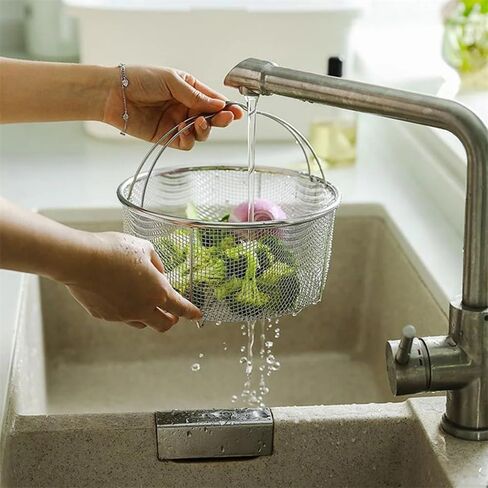 Frying basket Stainless Steel Multifunctional Fry Basket French Fries Kitchen Supplies Vegetable Drainer in Kuwait