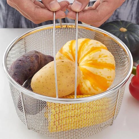 Frying basket Stainless Steel Multifunctional Fry Basket French Fries Kitchen Supplies Vegetable Drainer in Kuwait