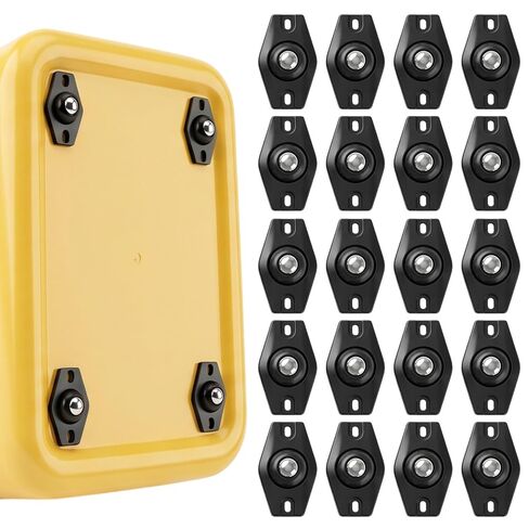 8 Pack Adhesive Caster Wheels, 360° Swivel Sticky Appliance Rollers, Quiet Glide Small Casters Sticky Pulley for Kitchen Appliance, Trash Can, Storage Box & Small Furniture (20, Black) in Kuwait