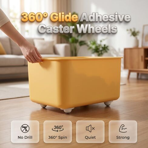 8 Pack Adhesive Caster Wheels, 360° Swivel Sticky Appliance Rollers, Quiet Glide Small Casters Sticky Pulley for Kitchen Appliance, Trash Can, Storage Box & Small Furniture (20, Black) in Kuwait