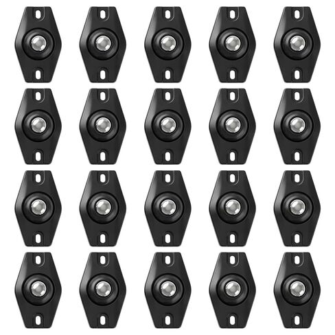 8 Pack Adhesive Caster Wheels, 360° Swivel Sticky Appliance Rollers, Quiet Glide Small Casters Sticky Pulley for Kitchen Appliance, Trash Can, Storage Box & Small Furniture (20, Black) in Kuwait