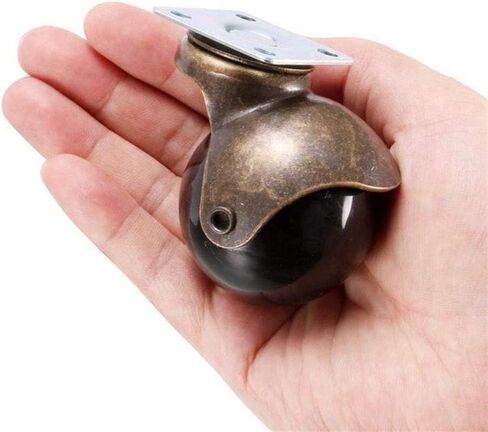 CHFENG-C [4 Pack] Swivel Top Plate Hooded Ball Caster Wheels, Antique Bronze (2-inch 2 Brake 2 No Brake) in Kuwait