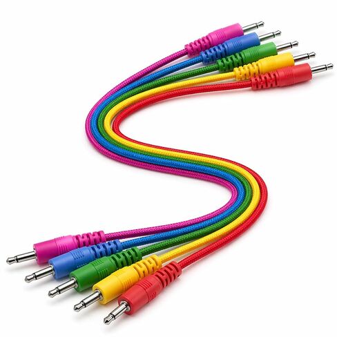 SNANSHI Eurorack Patch Cables 12 Inch 5 Pack, 3.5mm TS Modular Synth Patch Cable, CV Gate Compatible, Braided Tangle-Free for Moog, Arturia, Make Noise, Korg in Kuwait