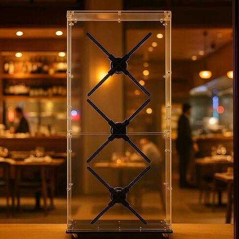 Missyou 3D HologramFan Splicing Cover Acrylic Protective Case With Wheels For 46cm 52cm 56cm Fans Transparent Display Cabinet For Trade Show Exhibition Retail Store Party And Holiday Events in Kuwait