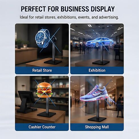 3D Hologram Fan Desktop Stand with Multi-Function Base, Stable Tabletop Mount for 27.5" Holographic Projector or Smaller Fans Display, Ideal for Retail Store, Advertising & Event Use in Kuwait