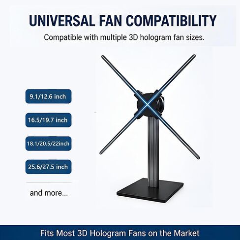 3D Hologram Fan Desktop Stand with Multi-Function Base, Stable Tabletop Mount for 27.5" Holographic Projector or Smaller Fans Display, Ideal for Retail Store, Advertising & Event Use in Kuwait