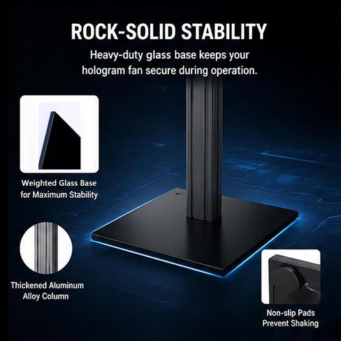 3D Hologram Fan Desktop Stand with Multi-Function Base, Stable Tabletop Mount for 27.5" Holographic Projector or Smaller Fans Display, Ideal for Retail Store, Advertising & Event Use in Kuwait