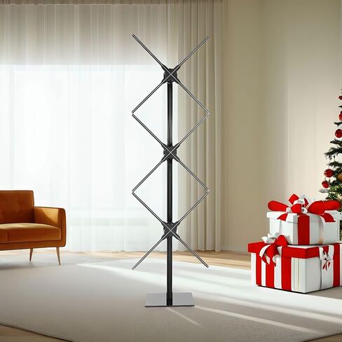 Missyou 152CM 3DHologramFan Christmas Tree Display and Stand,3 x 56cm Fans with Bluetooth,App & Remote Control,Holographic Fan LED,Customizable Video Content for Exhibitions,Trade Shows,Advertising in Kuwait