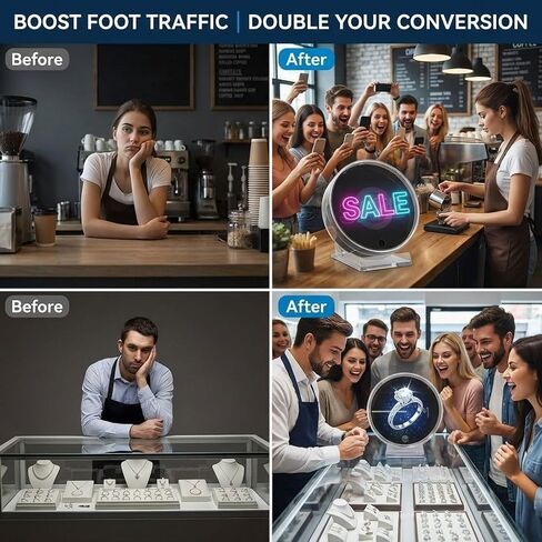 4.7Inch 3D Hologram Fan LED Projector | Protective Cover, WiFi App Control, Remote and Bluetooth Speaker Connection, Mini Holographic Display, For Gifts, Trade Shows in Kuwait