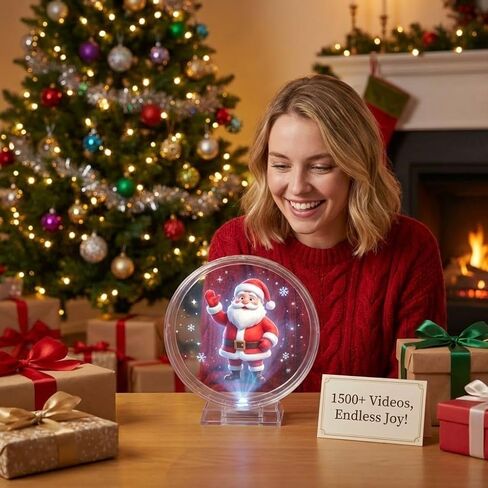 4.7Inch 3D Hologram Fan LED Projector | Protective Cover, WiFi App Control, Remote and Bluetooth Speaker Connection, Mini Holographic Display, For Gifts, Trade Shows in Kuwait