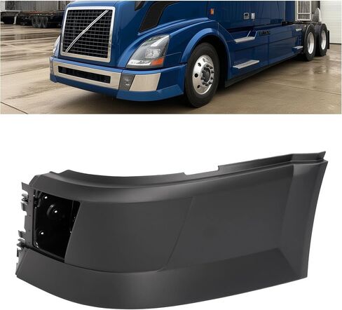KUAFU Bumper Corner Compatible with 2004-2018 Volvo VNL 300 430 630 670 730 780 Bumper Extension Corner w/Fog Light Hole Plastic ABS Painted Matte Black Left & Right in Saudi Arabia