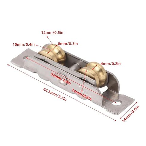 4PCS Double Rollers Sliding Door Roller Stainless Steel with Screws Concave Wheel Roller Tandem Rollers in Kuwait