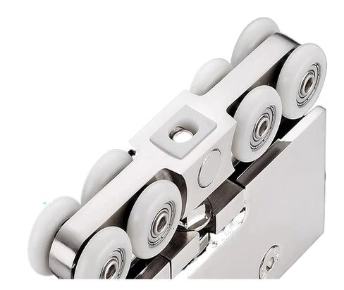 Sliding Door Mute Hanging Pulley Corrosion Preventive Glass Pulley Stainless Steel Glass Door Hanging Wheel Glass Clamps(304 Stainless (1set)) in Kuwait