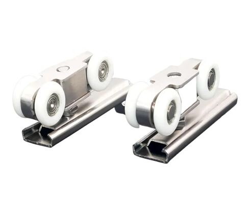 Stainless Steel Silent Bearing Track Wheel Indoor Sliding Folding Door Accessories Hotel Window Hanging Pulley(8 Wheels) in Kuwait