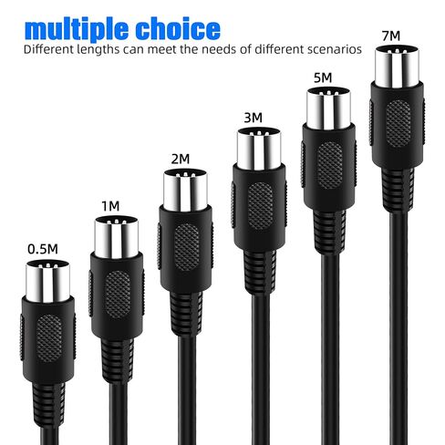 2 حزمة كابل MIDI بطول 10 أقدام، كابل MIDI ذكر إلى ذكر 5 دبابيس للوحة مفاتيح MIDI، البيانو الإلكتروني، الطبلة الإلكترونية in Kuwait