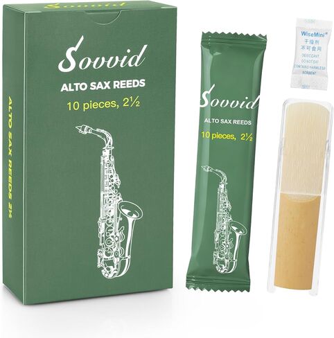 Handcrafted Alto Saxophone Reeds 2.0 – Premium Natural Cane, Warm & Rich Tone, Durable & Consistent, Thinner Tip for Easy Play, Individually Packed with Portable Reed Case (Box of 10) in Kuwait
