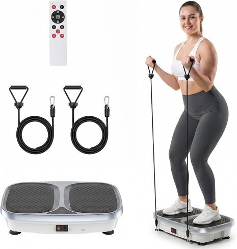 NEWBULIG Vibration Plate, Whole Body Workout, Vibrating Platform with LED Touch Screen & Pull Ropes for Weight Loss & Muscle Toning, Home Gym Fitness Equipment with Remote Control for Women Men in Kuwait