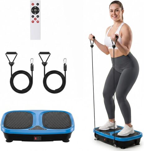 NEWBULIG Vibration Plate, Whole Body Workout, Vibrating Platform with LED Touch Screen & Pull Ropes for Weight Loss & Muscle Toning, Home Gym Fitness Equipment with Remote Control for Women Men in Kuwait